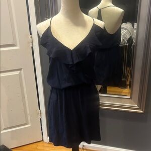 Navy Blue Satin Dress by Rory Beca